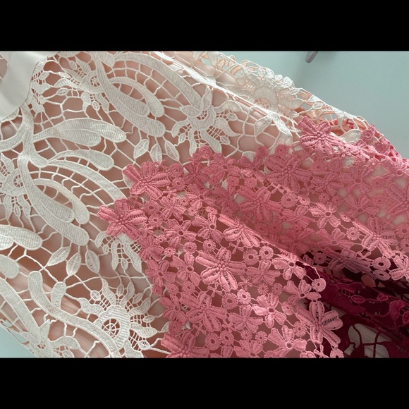 Maje White, Pink, and Red Lace Dress - Picture 6 of 8